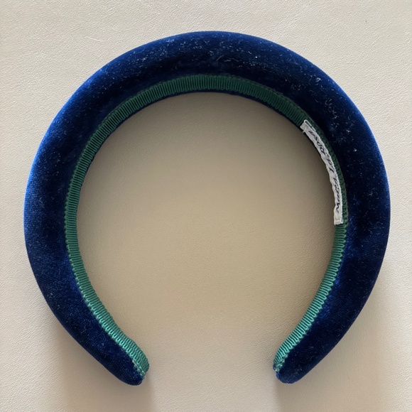 MARIA LA ROSA Italy Blue Velvet Crown Headband main image 5
